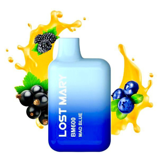 Lost Mary • Mad Blue  20mg 2ml (μείγμα από μύρτιλα, βατόμουρα και φραγκοστάφυλα 600 ρουφηξιών )