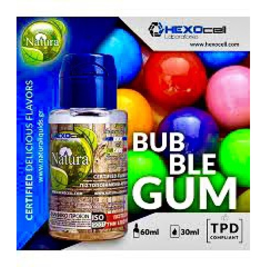 BUBBLEGUM (ΤΣΙΧΛΟΦΟΥΣΚΑ) 30/60ML NATURA ΑΠΟ HEXOCELL 