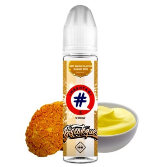 BISCOTEQUE 12/60 ML HASHTAG - # ( φρεσκοψημένα μπισκότα βουτύρου,  με επικάλυψη κρέμας βανίλιας )